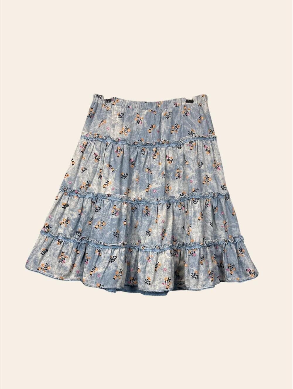 Yakira Bella Denim Floral Skirt